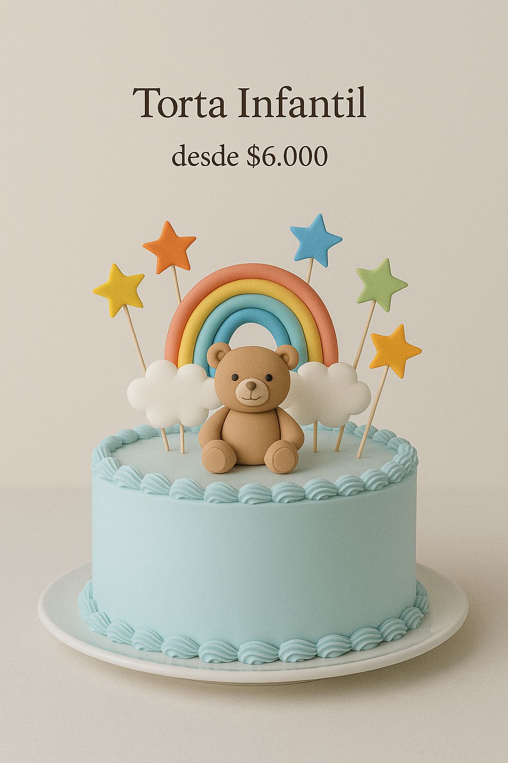 Torta infantil colorida